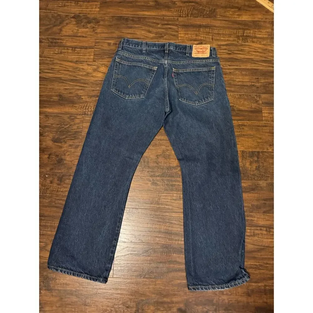 Levi Strauss 517 Blue Denim Jeans Mens 38x30 Dark Wash Cotton Boot Cut